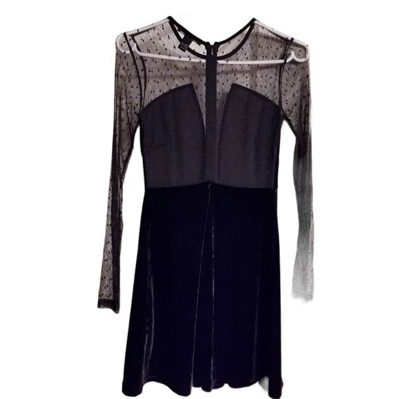 Forever 21 Velvet Mesh Fit & Flare Dress - Picture 3 of 7